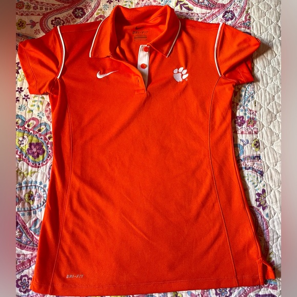 Nike Tops - Nike Clemson University Orange Performance Polo